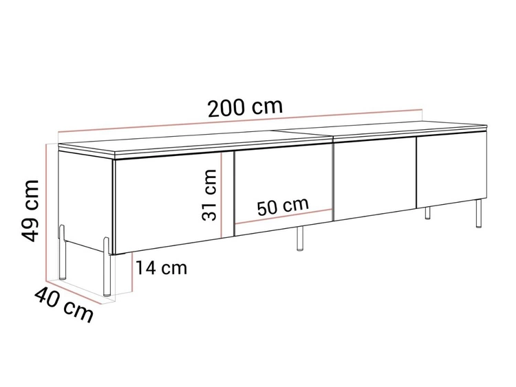 TV-Lowboard im Glamour-Stil mit LED-Beleuchtung Celle, Weiß Hochglanz
