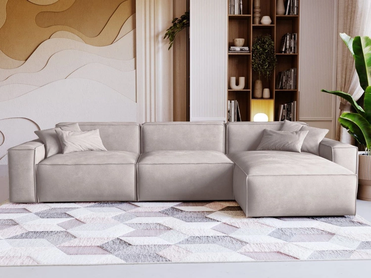 Ecksofa L-Form Rechts Arizona Hellgrau