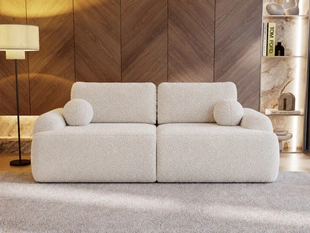 Sofa mit Schlaffunktion und Bettkasten Aurio Weiß