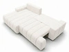 Ecksofa L-Form Links mit Schlaffunktion und Bettkasten Caleo Creme