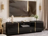 TV-Lowboard im Glamour-Stil, zweitürig mit Schublade Lunelie Schwarz Hochglanz