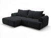 Ecksofa L-Form Links mit Schlaffunktion und Bettkasten Bonno Schwarz