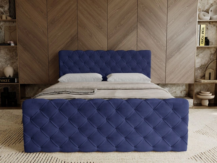 Boxspringbett mit Bettkasten 160x200 Lunaris Blau