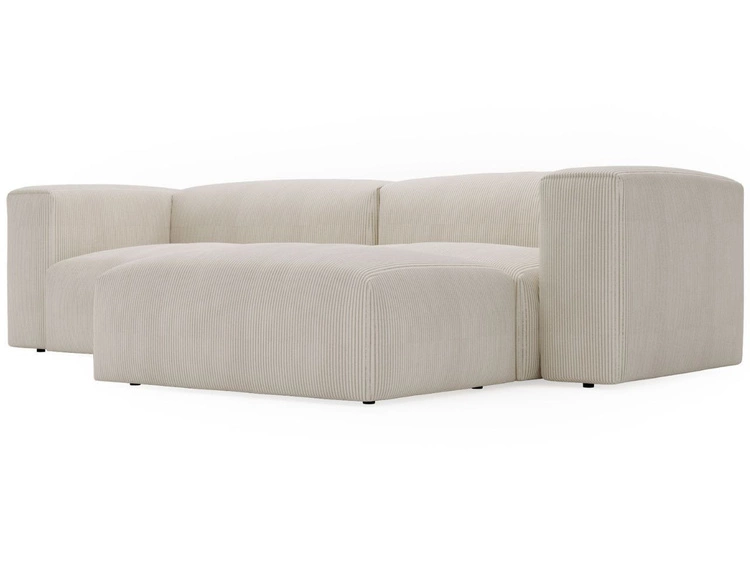 Ecksofa L-Form Rechts Moderne Cord Ecksofa Landi Beige
