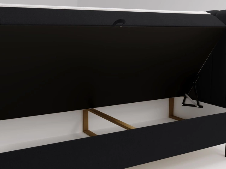 Boxspringbett mit Bettkasten 140x200 Primavera Schwarz