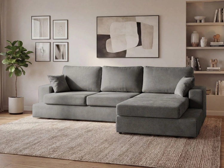 Ecksofa L-Form fürs Wohnzimmer Nesto Rechts Grau