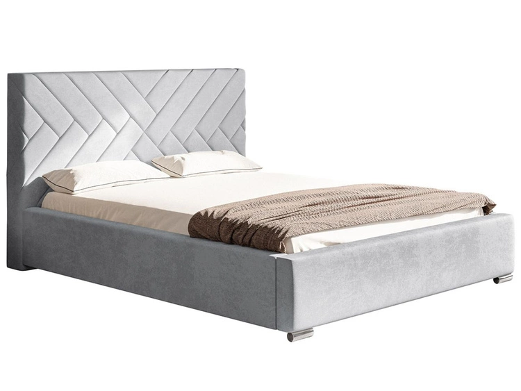 Polsterbett mit Bettkasten und Lattenrost 180x200 Tonale Hellgrau