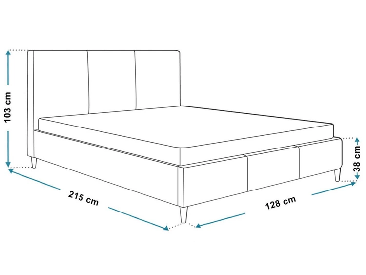 Polsterbett mit Lattenrost 120x200 Trio Beige