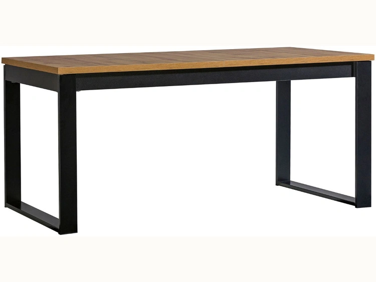 Rechteckiger Ausziehtisch Lavore Wotan Eiche, Schwarz matt
