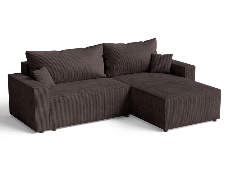 Ecksofa L-Form mit Schlaffunktion und Bettkasten Nivo Braun