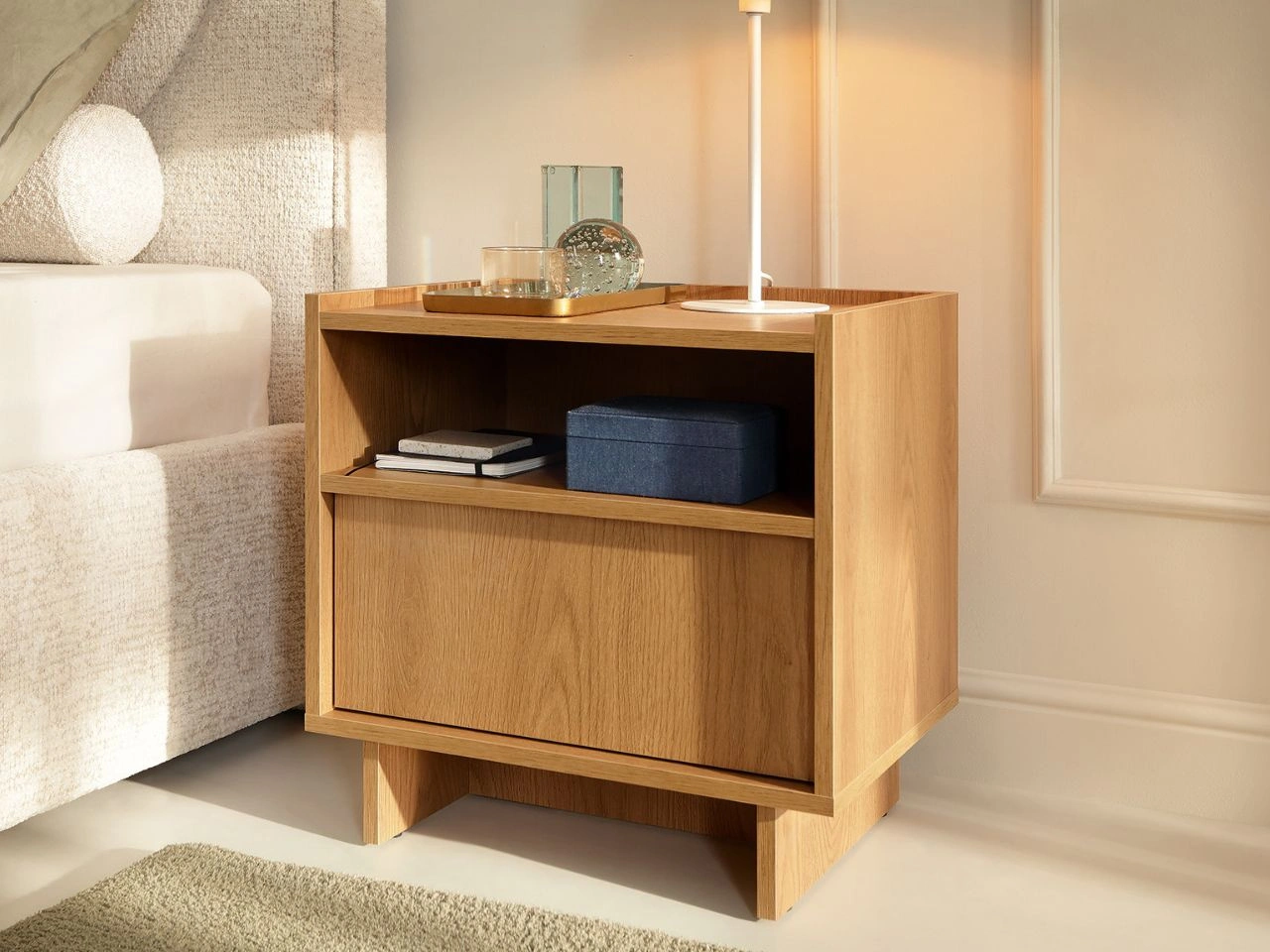 Nachttisch mit Schublade Azumi Karamell Eiche