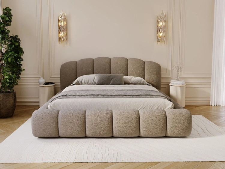 Polsterbett mit Stauraum und Lattenrost 140x200 Cloud Soft Braun
