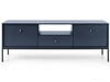 TV-Lowboard mit Schubladen und Türen mit Schwarz Metallbeinen Amor Marineblau