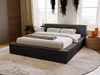 Polsterbett mit Bettkasten und Lattenrost 160x200 Lago Schwarz