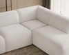 Ecksofa L-Form Rechts Eluno Bouclé-Stoff Weiß 
