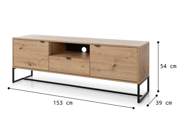 TV-Lowboard mit Schublade und Türen Anime Eiche Artisan