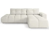Ecksofa L-Form Rechts mit Schlaffunktion und Bettkasten Sile L Beige