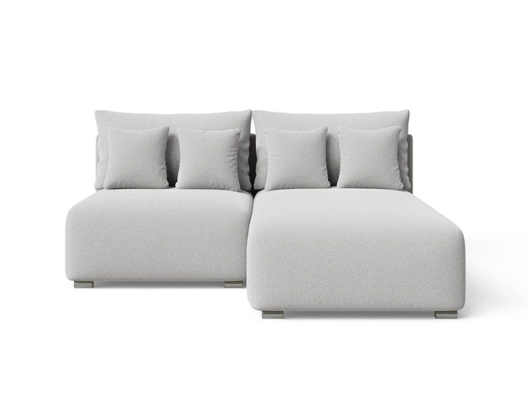 Ecksofa L-Form Rechts mit Schlaffunktion und Bettkasten Ronni Grau