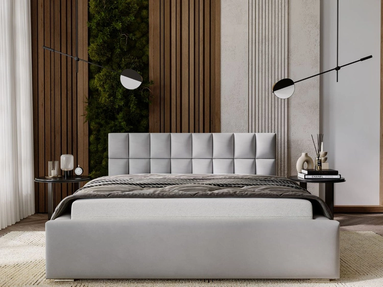 Polsterbett mit Bettkasten und Lattenrost 160x200 Hugo Grau