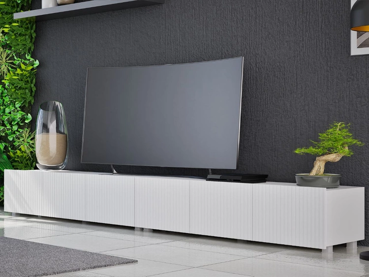 Set mit zwei TV-Lowboard mit Türen 150 cm Kioto Weiß matt