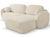 Ecksofa L-Form Rechts mit Schlaffunktion und Bettkasten Oreo Beige