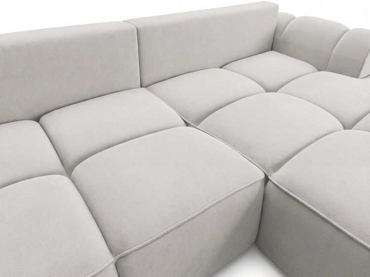 Ecksofa L-Form Rechts mit Schlaffunktion und Bettkasten Bonno Grau