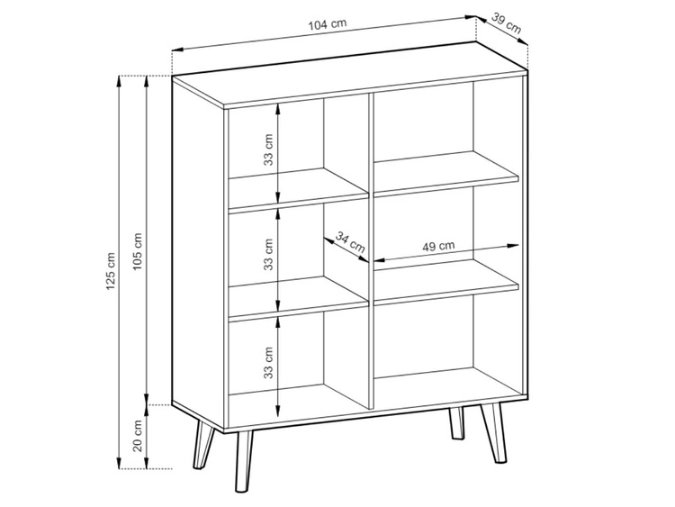 Zweitürige Kommode Astro Schwarz, Artisan Eiche