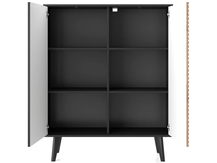 Zweitürige Kommode Astro Schwarz, Artisan Eiche