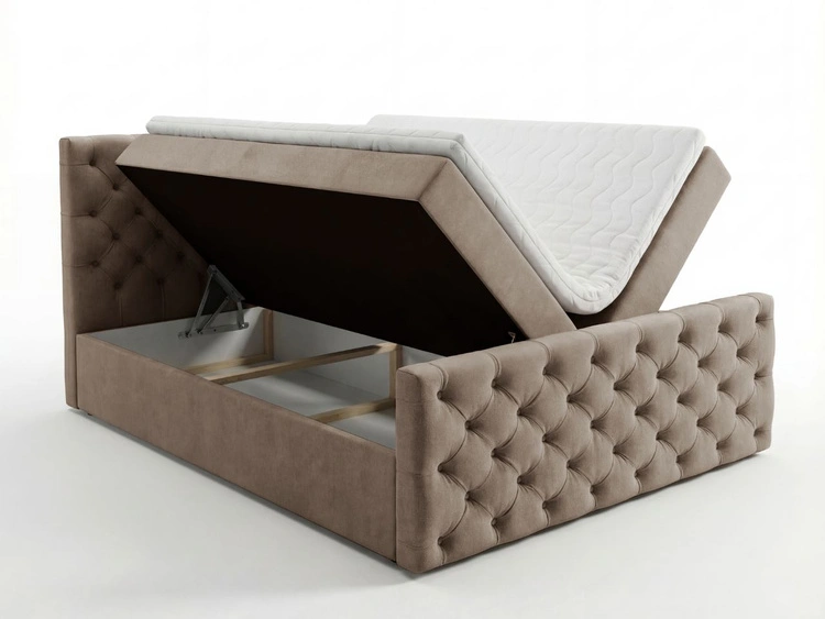 Boxspringbett mit Bettkasten 140x200 Montego Braun