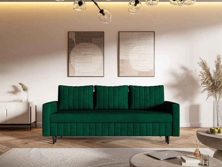 Schlafsofa mit Bettfunktion und Bettkasten Castelo Grün