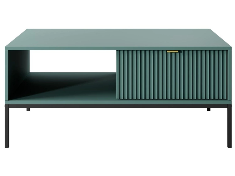 Couchtisch mit Stauraum Amber Grün, Schwarz Frame