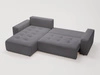 Ecksofa L-Form Links mit Schlaffunktion und Bettkasten Portland Grau