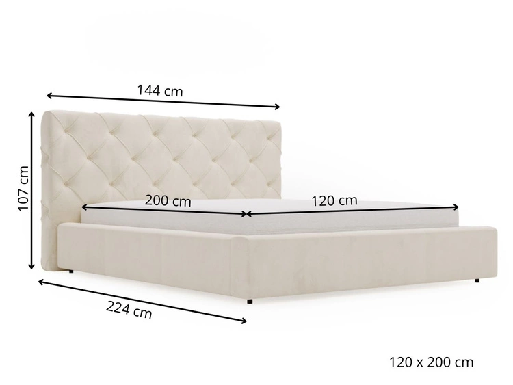 Polsterbett mit Bettkasten und Lattenrost 120x200 Milano Anthrazit