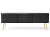 TV-Lowboard mit Türen Viva Schwarz auf Goldenen Beinen
