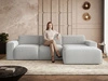 Ecksofa L-Form Rechts Lavia Bouclé-Stoff Grau