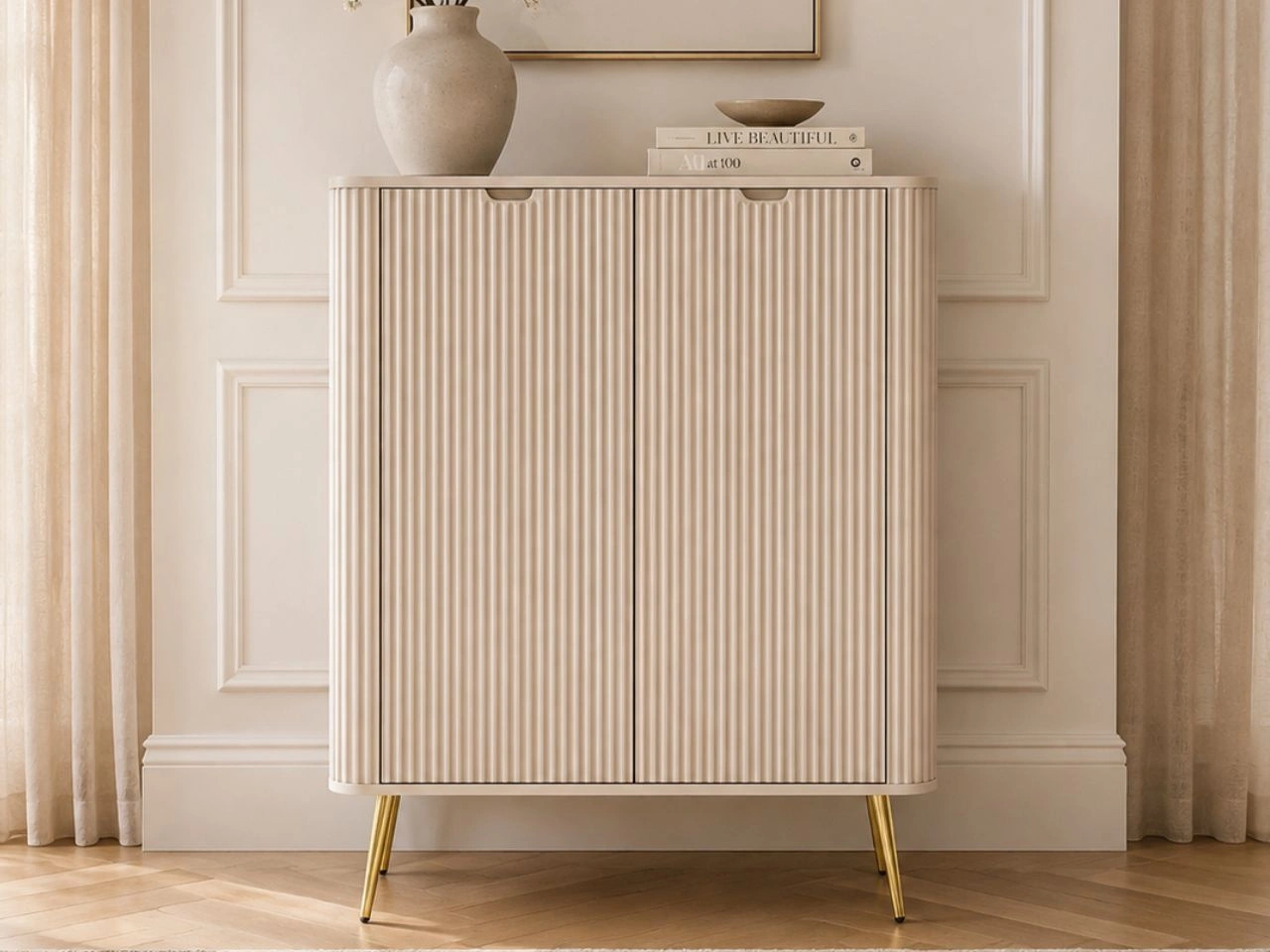 Türkommode Viva Beige auf Golden Beinen