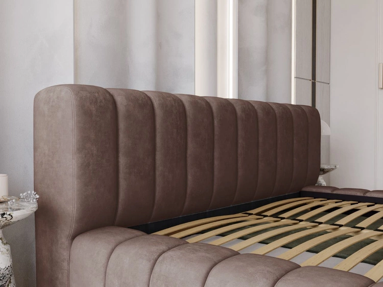 Polsterbett mit Bettkasten und Lattenrost 160x200 Italia Braun