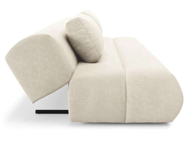 Schlafsofa mit verstellbarer Rückenlehne, Schlaffunktion und Bettkasten Figo Creme