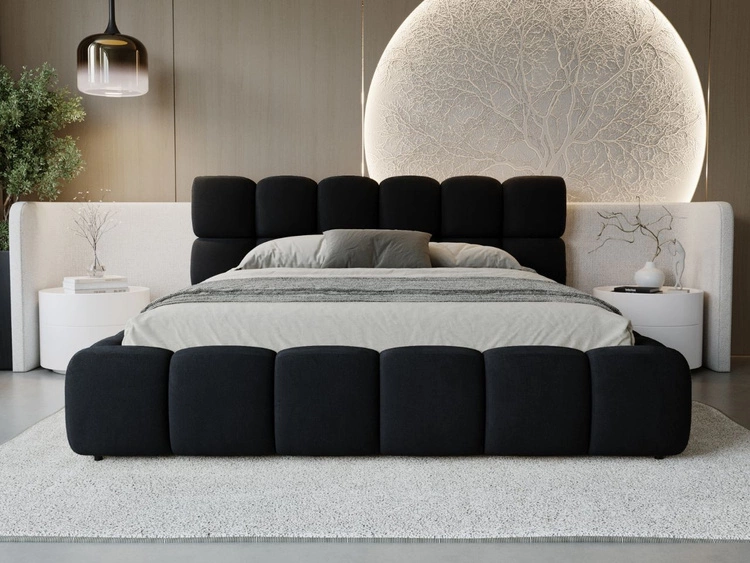 Polsterbett mit Bettkasten und Lattenrost 140x200 Modo Schwarz
