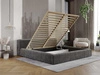 Polsterbett mit Bettkasten und Lattenrost 160x200 Lipari Dunkelgrau