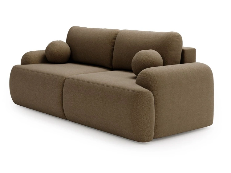 Sofa mit Schlaffunktion und Bettkasten Aurio Braun