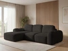 Ecksofa L-Form mit Schlaffunktion und Bettkasten Avelin Links Schwarz