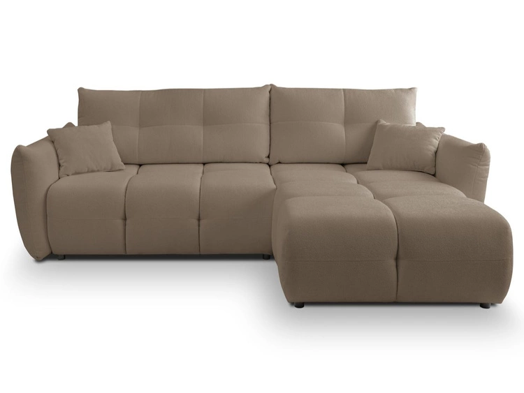 Ecksofa L-Form mit Schlaffunktion und Bettkasten Bene Braun