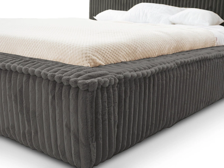 Polsterbett mit Bettkasten und Lattenrost 160x200 Lago Grau