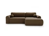 Ecksofa L-Form mit Schlaffunktion und Bettkasten Savana Rechts Bouclé-Stoff Braun