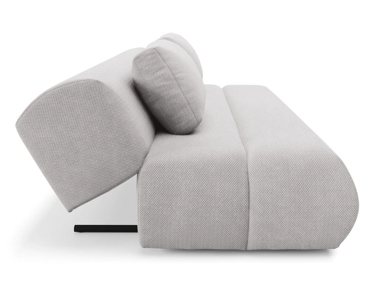 Schlafsofa mit verstellbarer Rückenlehne, Schlaffunktion und Bettkasten Figo Grau