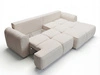 Ecksofa L-Form Rechts mit Schlaffunktion und Bettkasten Bonno Beige