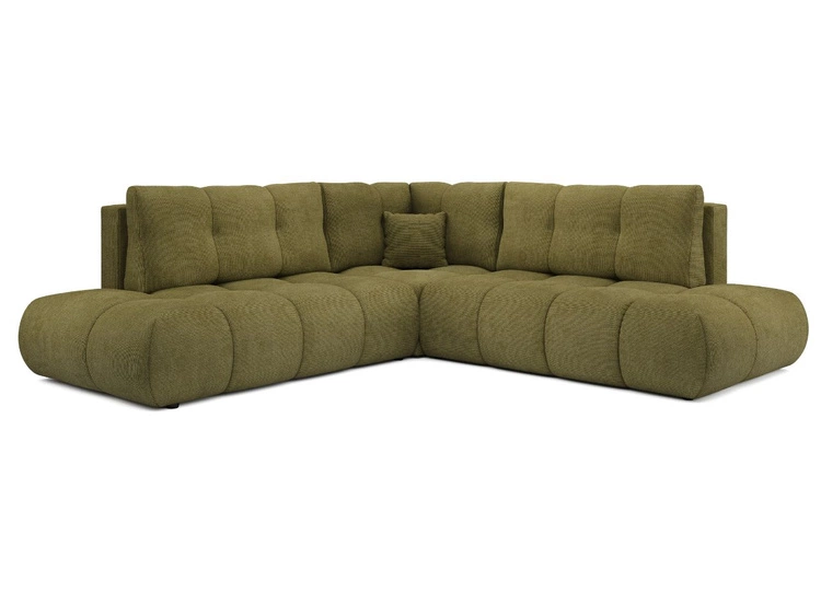 Ecksofa mit Schlaffunktion und Bettkasten Links Kair Grün