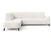 Ecksofa L-Form Links Regento Bouclé-Stoff Weiß 