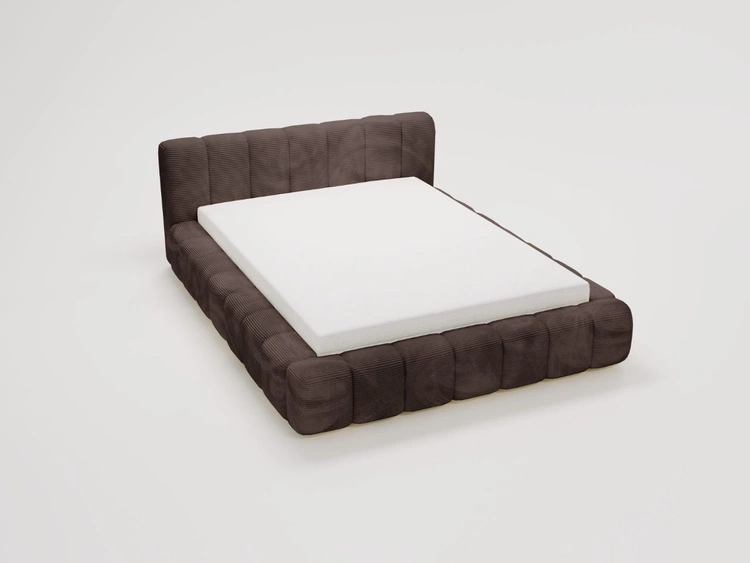 Polsterbett mit Bettkasten und Lattenrost 160x200 Ibiza Braun